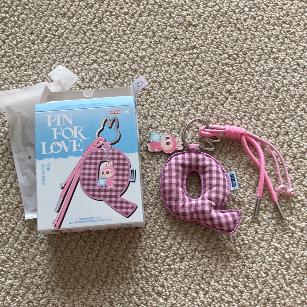 NEW Pop Mart Pin for Love Letter Pendant Blind Box Q Pink Authentic Monsters NIB